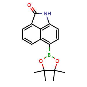 Chemical structure of 6-(4,4,5,5-Tetramethyl-1,3,2-dioxaborolan-2-yl)benzo[cd]indol-2(1H)-one , CAS 2504241-18-1, AChemBlock AD255625