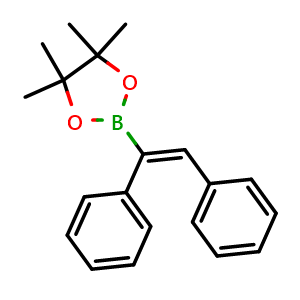 Chemical structure of (Z)-2-(1,2-diphenylvinyl)-4,4,5,5-tetramethyl-1,3,2-dioxaborolane , CAS 264144-59-4, AChemBlock AD255645