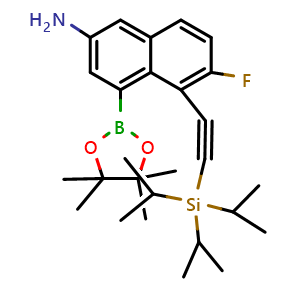 6-Fluoro-4-(4,4,5,5-tetramethyl-1,3,2-dioxaborolan-2-yl)-5-((triisopropylsilyl)ethynyl)naphthalen-2-amine
