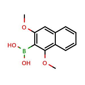 Chemical structure of (1,3-Dimethoxynaphthalen-2-yl)boronic acid , CAS 2828446-95-1, AChemBlock AD255711