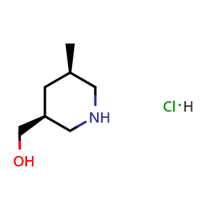 Chemical structure of [(3S,5R)-5-Methylpiperidin-3-yl]methanol hydrochloride , CAS 2860566-81-8, AChemBlock AD255720
