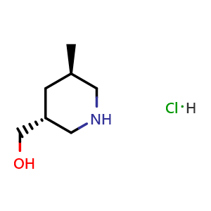 Chemical structure of [(3R,5R)-5-Methylpiperidin-3-yl]methanol hydrochloride , CAS 2860566-83-0, AChemBlock AD255721