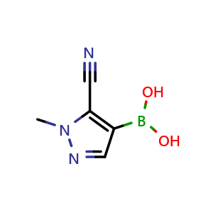 Chemical structure of (5-Cyano-1-methyl-1H-pyrazol-4-yl)boronicacid , CAS 2883628-60-0, AChemBlock AD255725