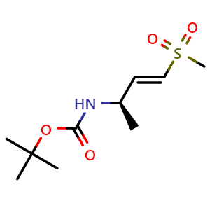 Chemical structure of tert-Butyl (R,E)-(4-(methylsulfonyl)but-3-en-2-yl)carbamate , CAS 3008208-51-0, AChemBlock AD255742