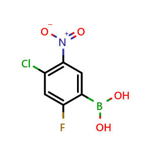 Chemical structure of (4-Chloro-2-fluoro-5-nitrophenyl)boronic acid , CAS 325786-13-8, AChemBlock AD255761