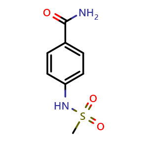 Chemical structure of 4-Methanesulfonamidobenzamide , CAS 329043-17-6, AChemBlock AD255765