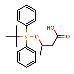 Chemical structure of 3-[(tert-Butyldiphenylsilyl)oxy]butanoic acid , CAS 330798-54-4, AChemBlock AD255769