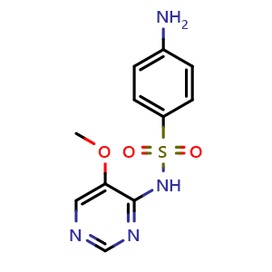 Chemical structure of 5-Methoxy-4-sulfanilamidopyrimidin , CAS 3973-92-0, AChemBlock AD255800
