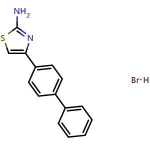 Chemical structure of 4-Biphenyl-4-yl-thiazol-2-ylamine hydrobromide , CAS 42056-63-3, AChemBlock AD255811
