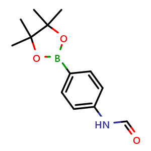 Chemical structure of N-(4-(4,4,5,5-Tetramethyl-1,3,2-dioxaborolan-2-yl)phenyl)formamide , CAS 480424-94-0, AChemBlock AD255831