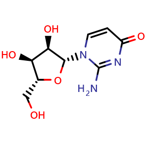 Chemical structure of 2-Amino-1-beta-D-ribofuranosyl-4(1H)-pyrimidinone , CAS 489-59-8, AChemBlock AD255834