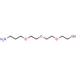Chemical structure of 2-[2-[2-(3-Aminopropoxy)ethoxy]ethoxy]ethanol , CAS 49542-66-7, AChemBlock AD255836