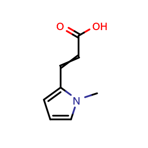 Chemical structure of 3-(1-Methyl-1h-pyrrol-2-yl)acrylic acid , CAS 51485-76-8, AChemBlock AD255842