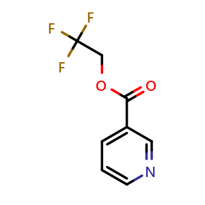 Chemical structure of 2,2,2-Trifluoroethyl pyridine-3-carboxylate , CAS 554410-73-0, AChemBlock AD255857