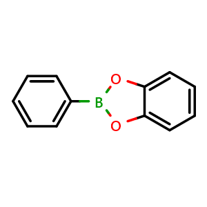 Chemical structure of 2-Phenyl-1,3,2-benzodioxaborole , CAS 5747-23-9, AChemBlock AD255867