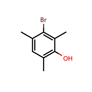 Chemical structure of 3-Bromo-2,4,6-trimethylphenol , CAS 57894-26-5, AChemBlock AD255868
