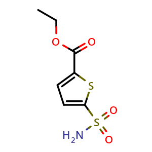 Chemical structure of Ethyl 5-sulfamoylthiophene-2-carboxylate , CAS 59777-77-4, AChemBlock AD255873
