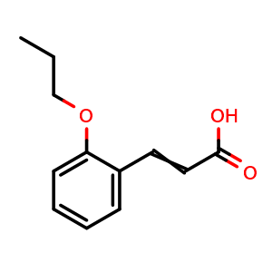 Chemical structure of 3-(2-Propoxyphenyl)prop-2-enoic acid , CAS 60491-05-6, AChemBlock AD255875