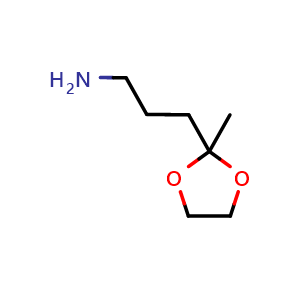 Chemical structure of 3-(2-Methyl-1,3-dioxolan-2-yl)propan-1-amine , CAS 66442-97-5, AChemBlock AD255898
