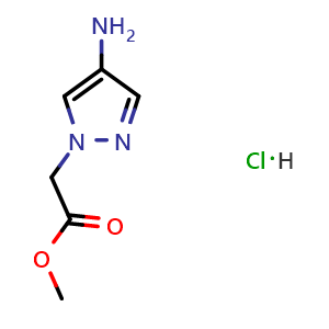 Chemical structure of Methyl 2-(4-amino-1h-pyrazol-1-yl)acetate hydrochloride , CAS 6647-89-8, AChemBlock AD255899