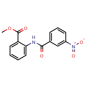 Chemical structure of Methyl 2-(3-nitrobenzamido)benzoate , CAS 82525-37-9, AChemBlock AD255951
