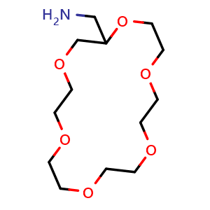 Chemical structure of 1,4,7,10,13,16-Hexaoxacyclooctadecane-2-methanamine , CAS 83585-61-9, AChemBlock AD255953