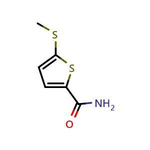 Chemical structure of 5-(Methylsulfanyl)thiophene-2-carboxamide , CAS 83933-14-6, AChemBlock AD255955