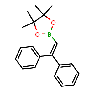 Chemical structure of 2-(2,2-Diphenylvinyl)-4,4,5,5-tetramethyl-1,3,2-dioxaborolane , CAS 83947-50-6, AChemBlock AD255956