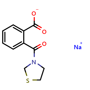 Chemical structure of Sodium 2-(thiazolidine-3-carbonyl)benzoate , CAS 84210-62-8, AChemBlock AD255957