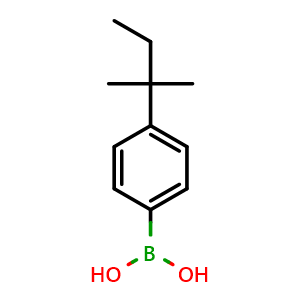 Chemical structure of (4-(Tert-pentyl)phenyl)boronic acid , CAS 851199-87-6, AChemBlock AD255977