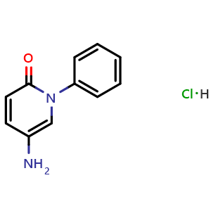 Chemical structure of 5-Amino-1-phenylpyridin-2(1H)-one hydrochloride , CAS 876343-50-9, AChemBlock AD256017