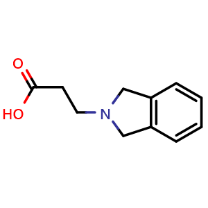 Chemical structure of 3-(Isoindolin-2-yl)propanoic acid , CAS 881986-64-7, AChemBlock AD256027