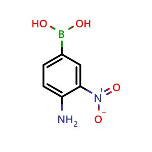 Chemical structure of 4-Amino-3-nitrophenylboronicacid , CAS 89466-07-9, AChemBlock AD256042