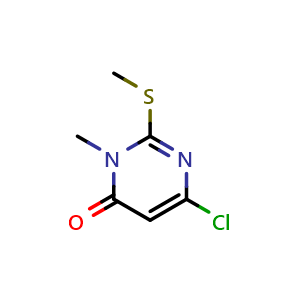 Chemical structure of 6-Chloro-3-methyl-2-(methylsulfanyl)-3,4-dihydropyrimidin-4-one , CAS 89466-43-3, AChemBlock AD256043