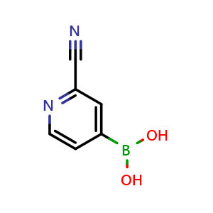 Chemical structure of (2-Cyanopyridin-4-yl)boronic acid , CAS 903513-60-0, AChemBlock AD256050