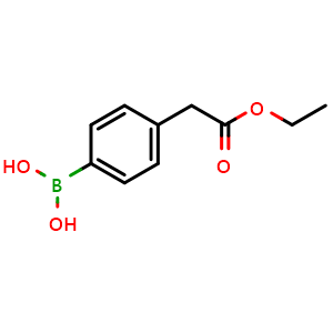 Chemical structure of (4-(2-Ethoxy-2-oxoethyl)phenyl)boronic acid , CAS 92243-74-8, AChemBlock AD256072