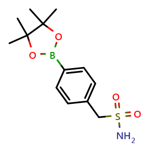 Chemical structure of 4-(4,4,5,5-Tetramethyl-1,3,2-dioxaborolan-2-yl)benzenemethanesulfonamide , CAS 928657-23-2, AChemBlock AD256078