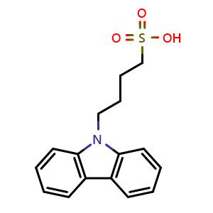 Chemical structure of 9H-Carbazole-9-butanesulfonic acid , CAS 932740-49-3, AChemBlock AD256083