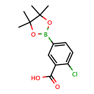Chemical structure of 3-Carboxy-4-chlorophenylboronic acid pinacol ester , CAS 936728-21-1, AChemBlock AD256085