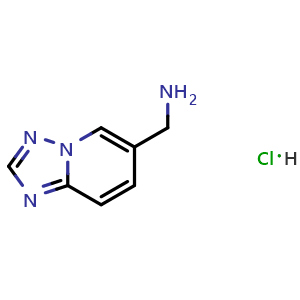 Chemical structure of [1,2,4]Triazolo[1,5-a]pyridin-6-ylmethanamine hydrochloride , CAS 943845-88-3, AChemBlock AD256094