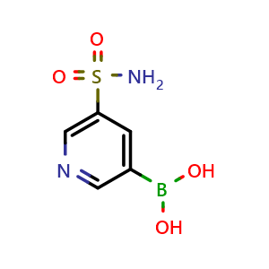 Chemical structure of (5-Sulfamoylpyridin-3-yl)boronic acid , CAS 951233-61-7, AChemBlock AD256108