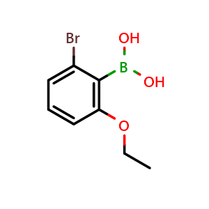 Chemical structure of 2-Bromo-6-ethoxyphenylboronic acid , CAS 957035-13-1, AChemBlock AD256113
