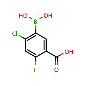 Chemical structure of 5-Borono-4-chloro-2-fluorobenzoic acid , CAS 957066-06-7, AChemBlock AD256118