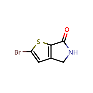 Chemical structure of 2-Bromo-4H-thieno[2,3-c]pyrrol-6(5H)-one , CAS 957345-85-6, AChemBlock AD256121