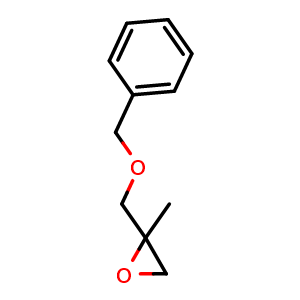 Chemical structure of 2-Methyl-2-[(phenylmethoxy)methyl]oxirane , CAS 97389-48-5, AChemBlock AD256124