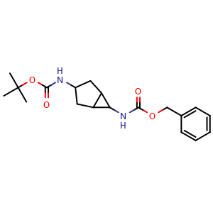 Chemical structure of N3-Boc-N6-Cbz-bicyclo[3.1.0]hexane-3,6-diamine , AChemBlock AD256136