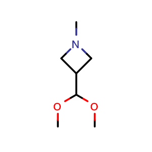 Chemical structure of 3-(Dimethoxymethyl)-1-methylazetidine , AChemBlock AD256139