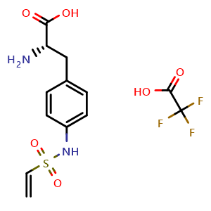 Chemical structure of (S)-2-Amino-3-[4-(vinylsulfonamido)phenyl]propanoic acid trifluoroacetate , AChemBlock AD256146