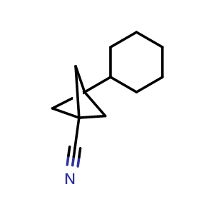 Chemical structure of 3-Cyclohexylbicyclo[1.1.1]pentane-1-carbonitrile , AChemBlock AD256157