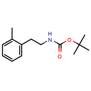 Chemical structure of tert-Butyl 2-methylphenethylcarbamate , AChemBlock AD256177